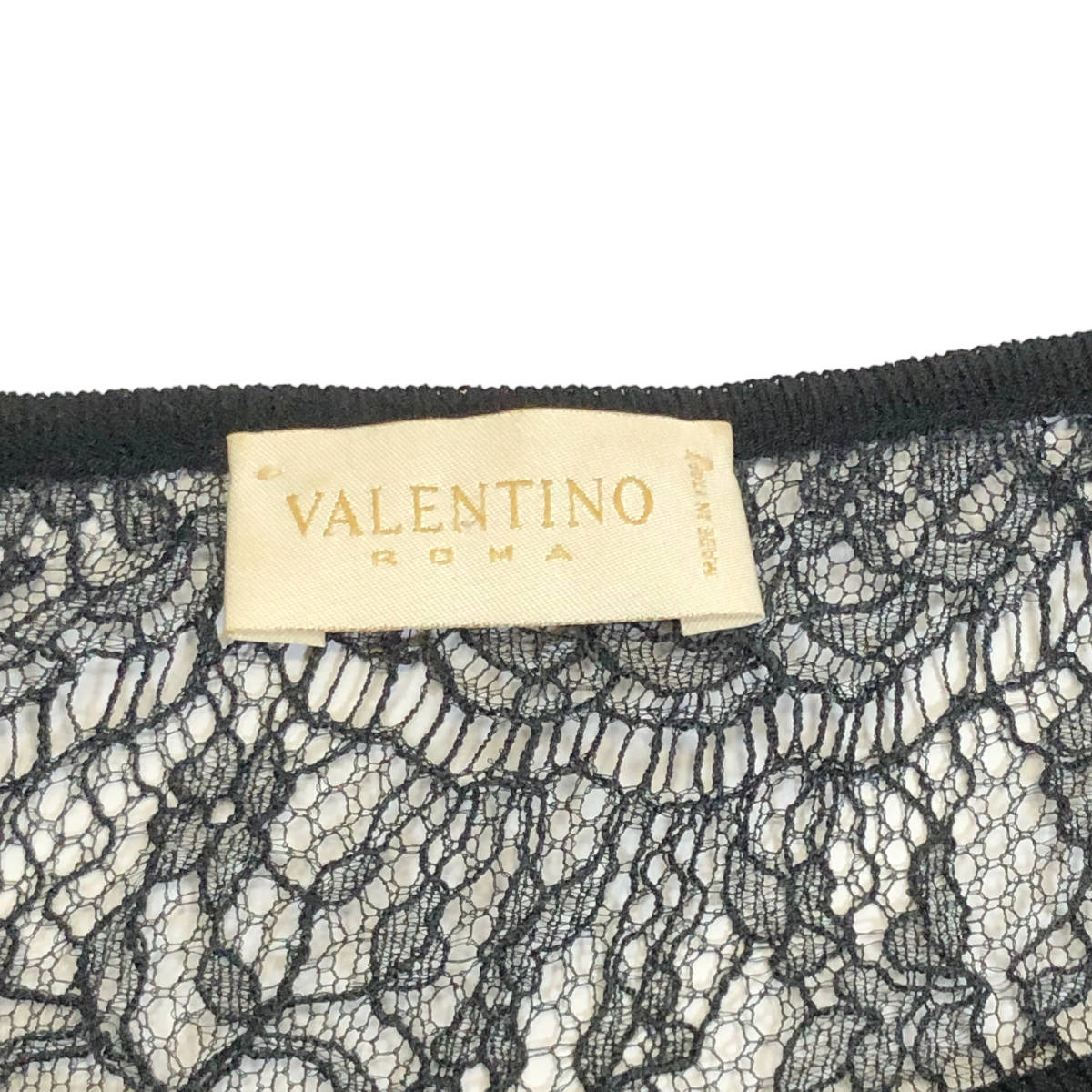 VALENTINO Valentino knitted race switch tops 7 minute sleeve 42 black lady's A21