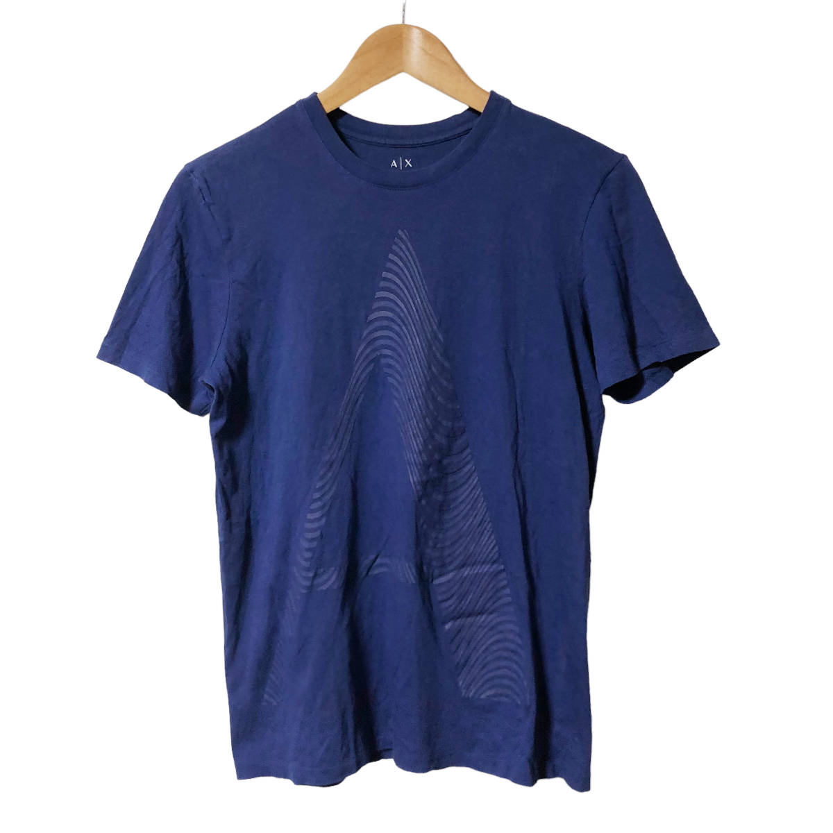 ARMANI EXCHANGE アルマーニエクスチェンジ Tシャツ ロゴ XS ネイビー 半袖 AX メンズ A7_画像1