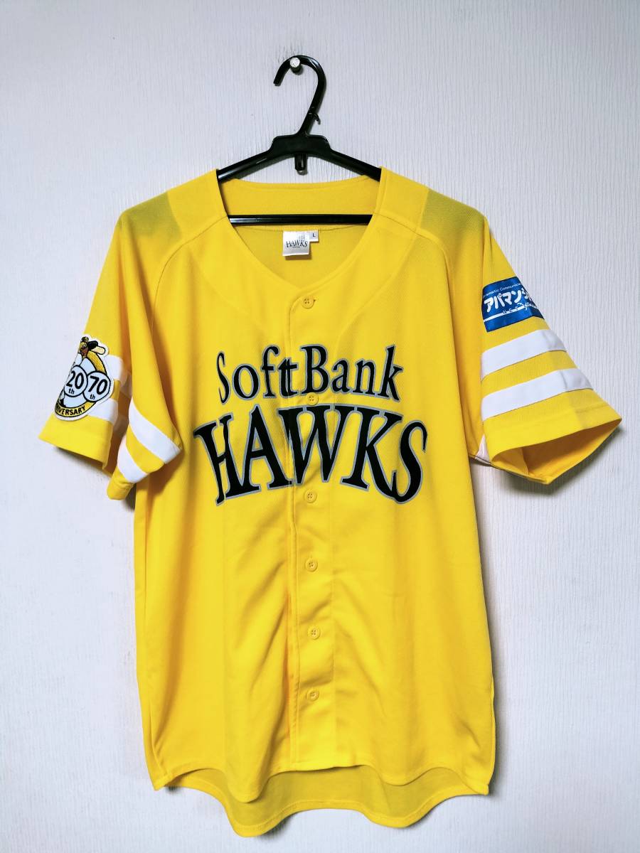 鷹の祭典2008・ユニフォーム「YELLOW Spirits,20th/70th HAWKS」（サイズ：L／福岡ソフトバンクホークス）【非売品／球場配布】_画像1