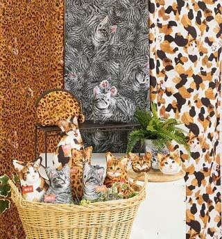 YO9 販売色ベンガルのみ 長さ40cmのみ What kind of cats do you like? ベンガル　リアル猫柄 シーチング生地 bengal インクジェット_画像2