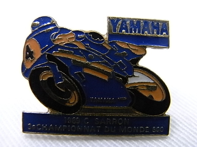 長期保管品新品未使用 ヤマハ オートレーサー ピンバッチ アメリカン雑貨 YAMAHA BIKE RACER / ＃17_画像1