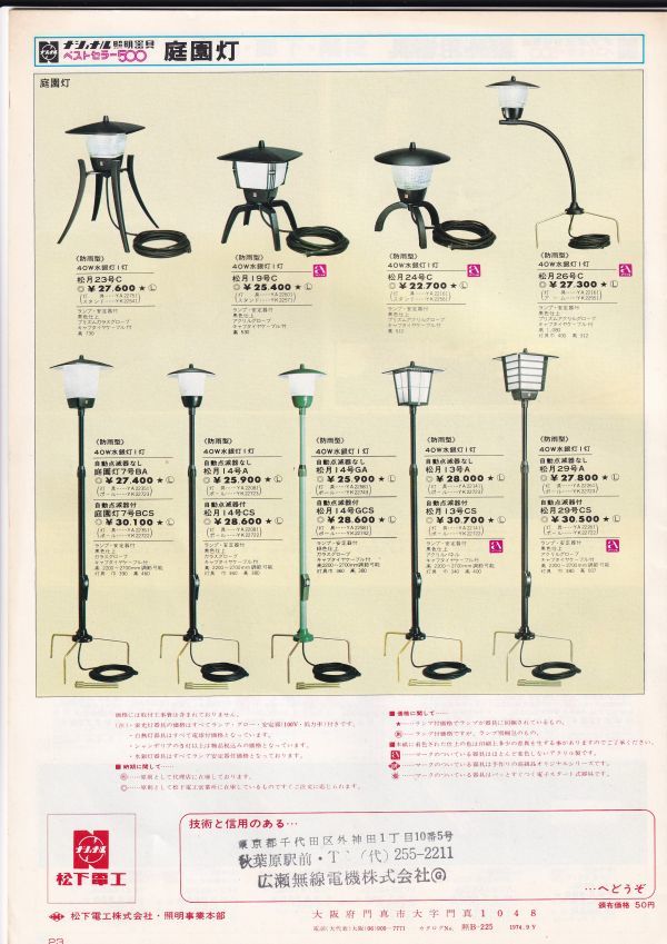 ☆カタログ　ナショナル照明　その2　松下電工　1970年代　22ページ　C4411_画像8