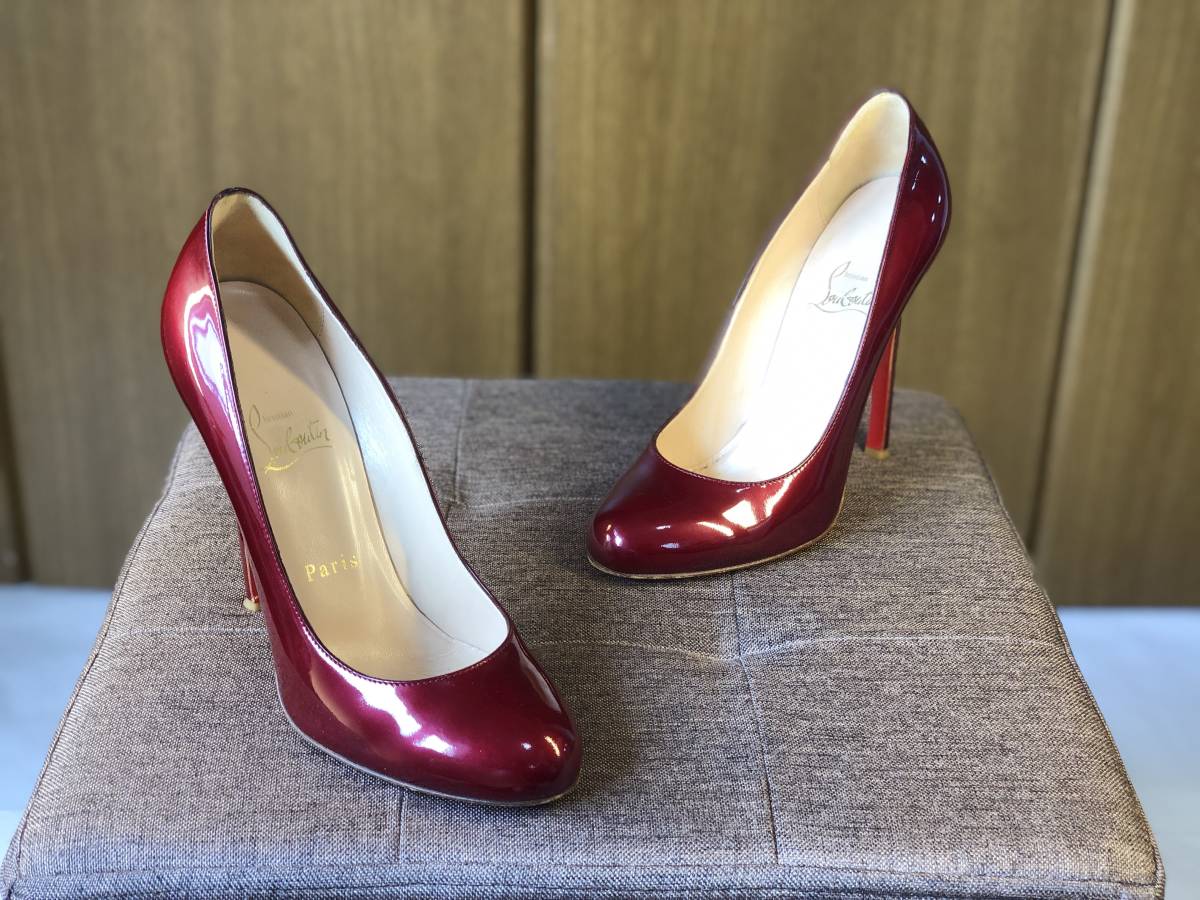 極美品✨Christian Louboutin ラウンドトゥ パンプス レッド-