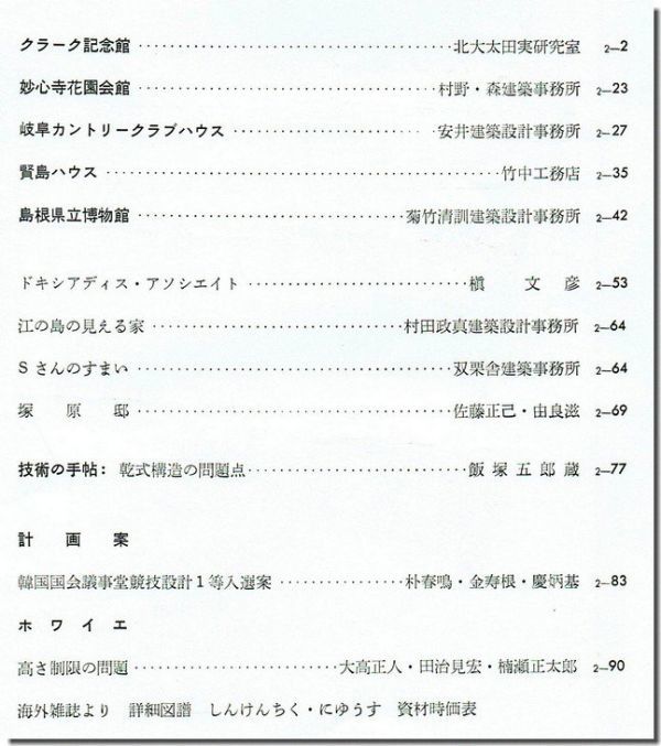 【送料無料】新建築1960年2月号｜菊竹清訓「島根県立博物館」／村野藤吾「妙心寺花園会館」／太田実「クラーク記念館」_画像2