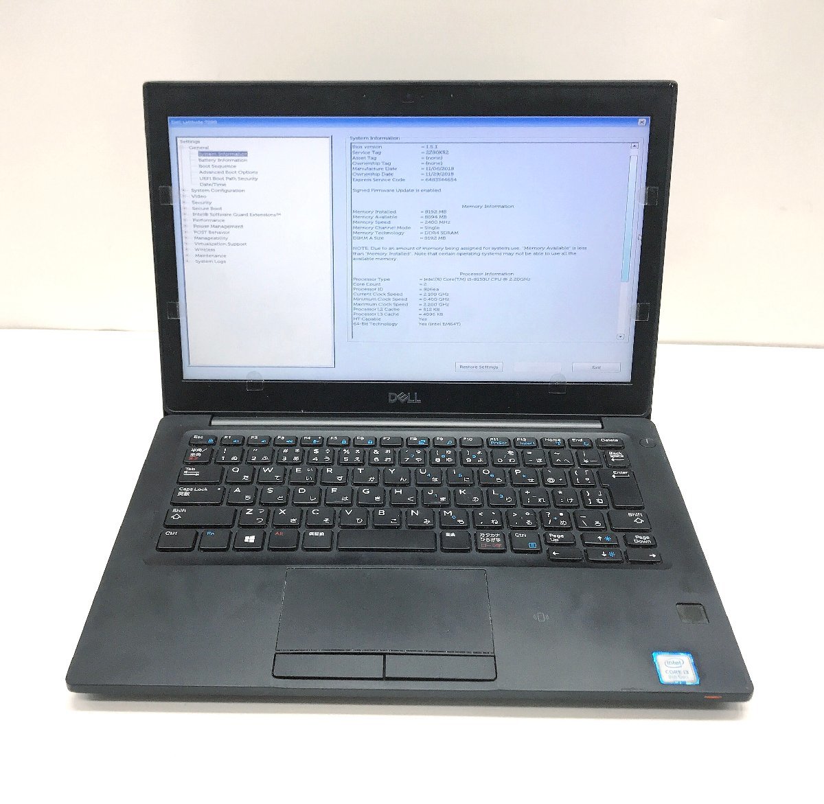 NT: ★第8世代★DELL Latitude7290 Corei3-8130U 2.20GHz /8GB/SSD:128GB/無線ノート ジャンクの画像1