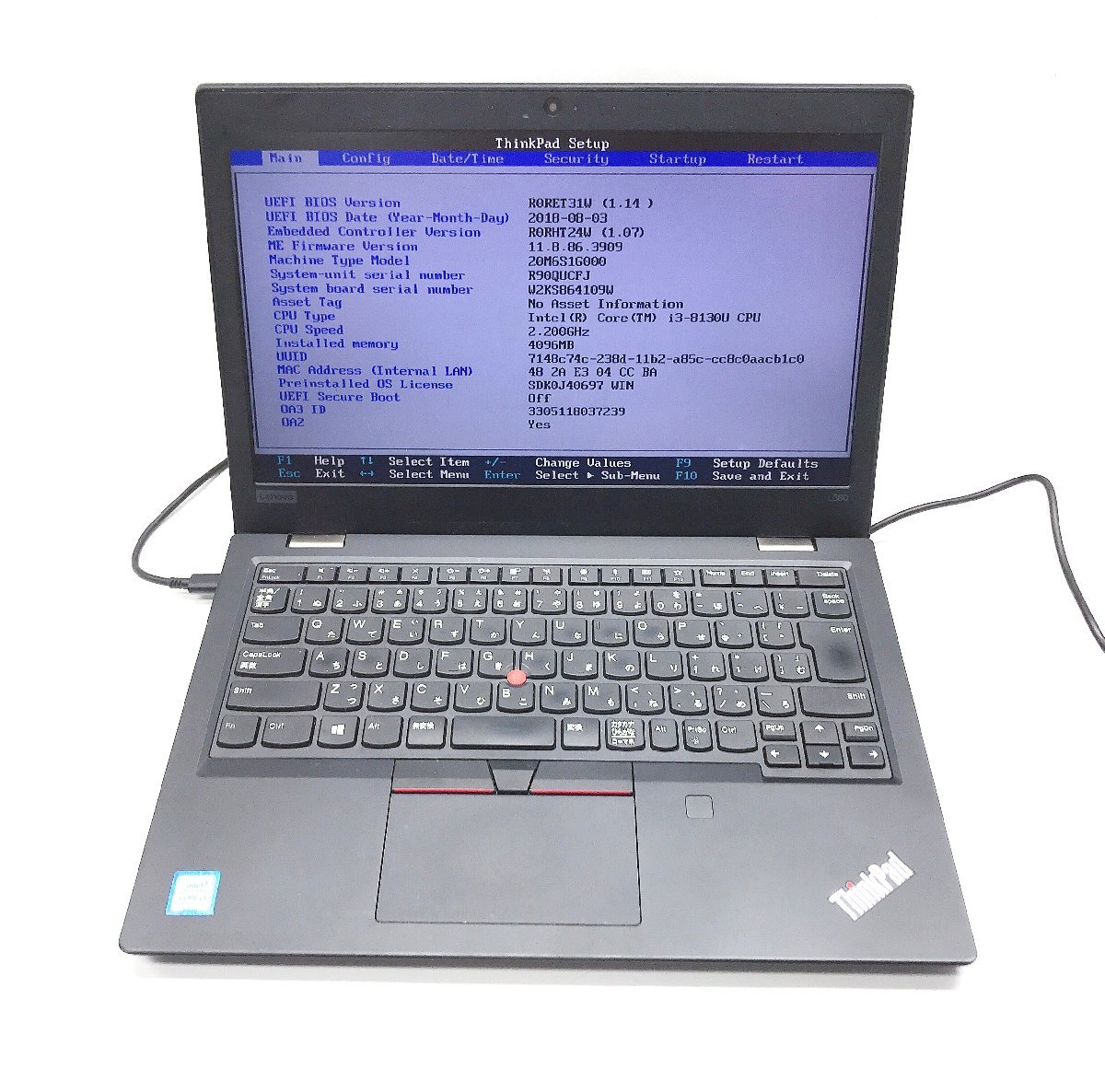 最新な NT: 【lenovo】ThinkPad L380 Core i3-8130U 2.20GHz/4GB/SSD