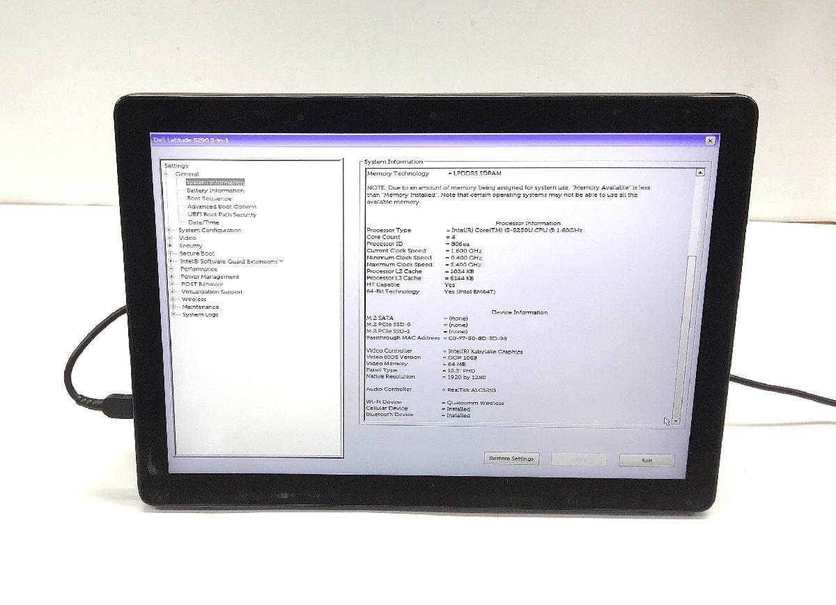 NT: 第8世代★Dell Latitude5290 2-in-1 CORE i5-8250U 1.60GH /8GB/　無線 ノート &タッチパネル　ジャンク品_画像1