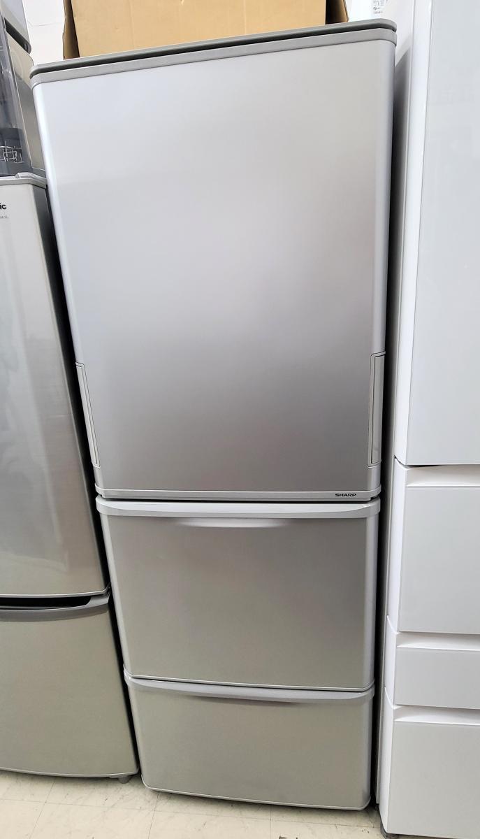 【中古品】 シャープ SHARP ノンフロン冷凍冷蔵庫 どっちもドア 3ドア SJ-W352E-S 350L 冷凍99L 冷蔵251L 2019年製 ○YR-15706○