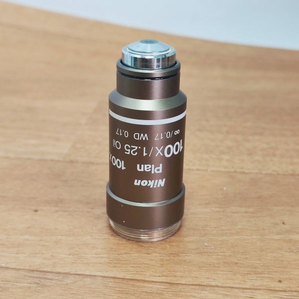 顕微鏡レンズ Nikon Plan 100x 100x/1.25 Oil ∞/0.17WD 0.17 ジャンク