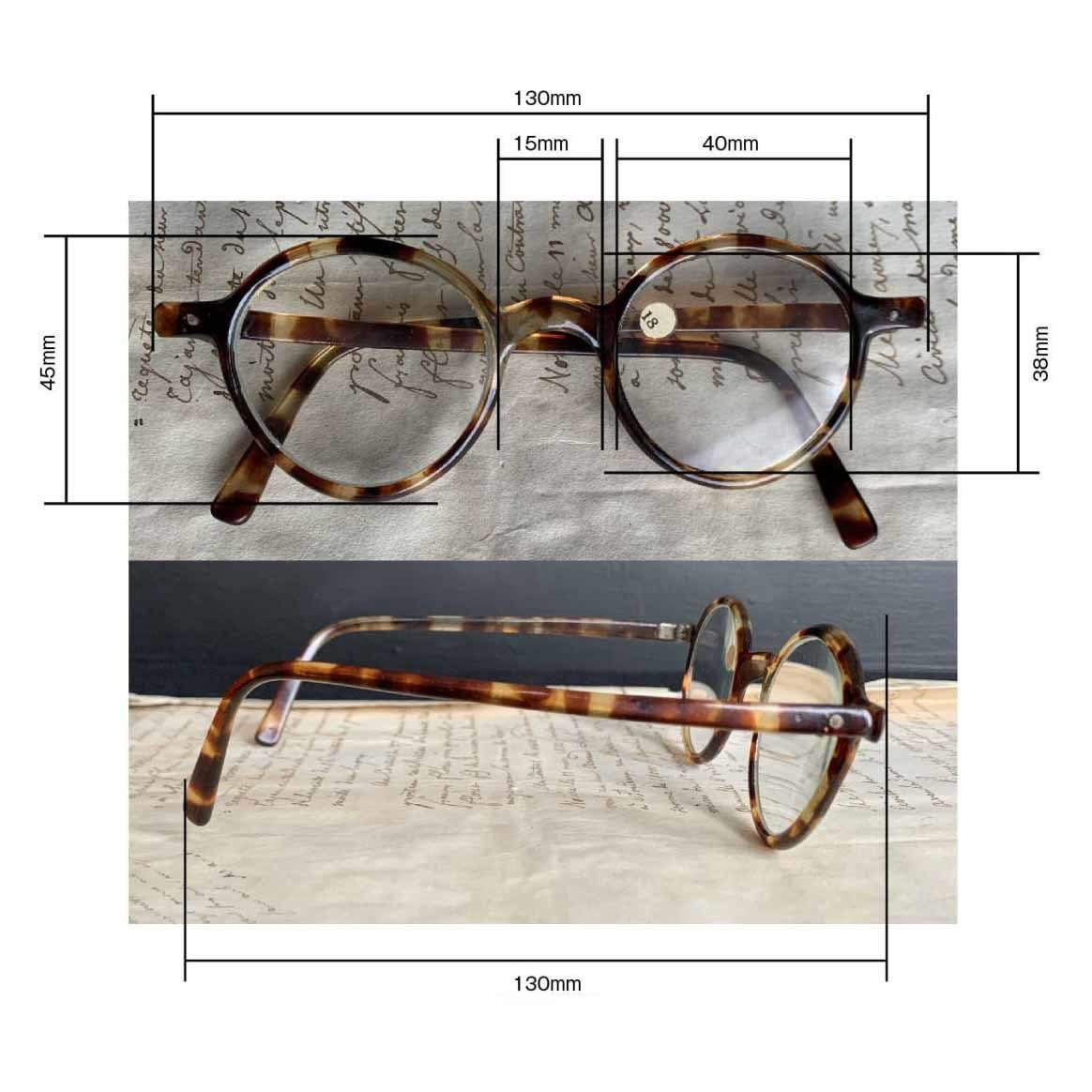 デッドストック 未使用 フランス 1930s 芯なし レンズなし ハンドメイド セルフレーム 眼鏡 セルロイド 骨董 ヴィンテージ アンティーク 24