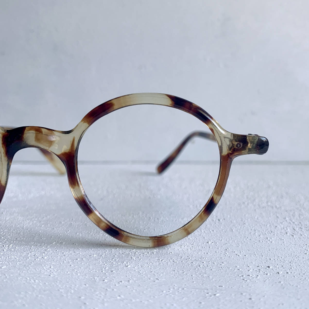 デッドストック 未使用 フランス 1930s 芯なし レンズなし ハンドメイド セルフレーム 眼鏡 セルロイド 骨董 ヴィンテージ アンティーク 24