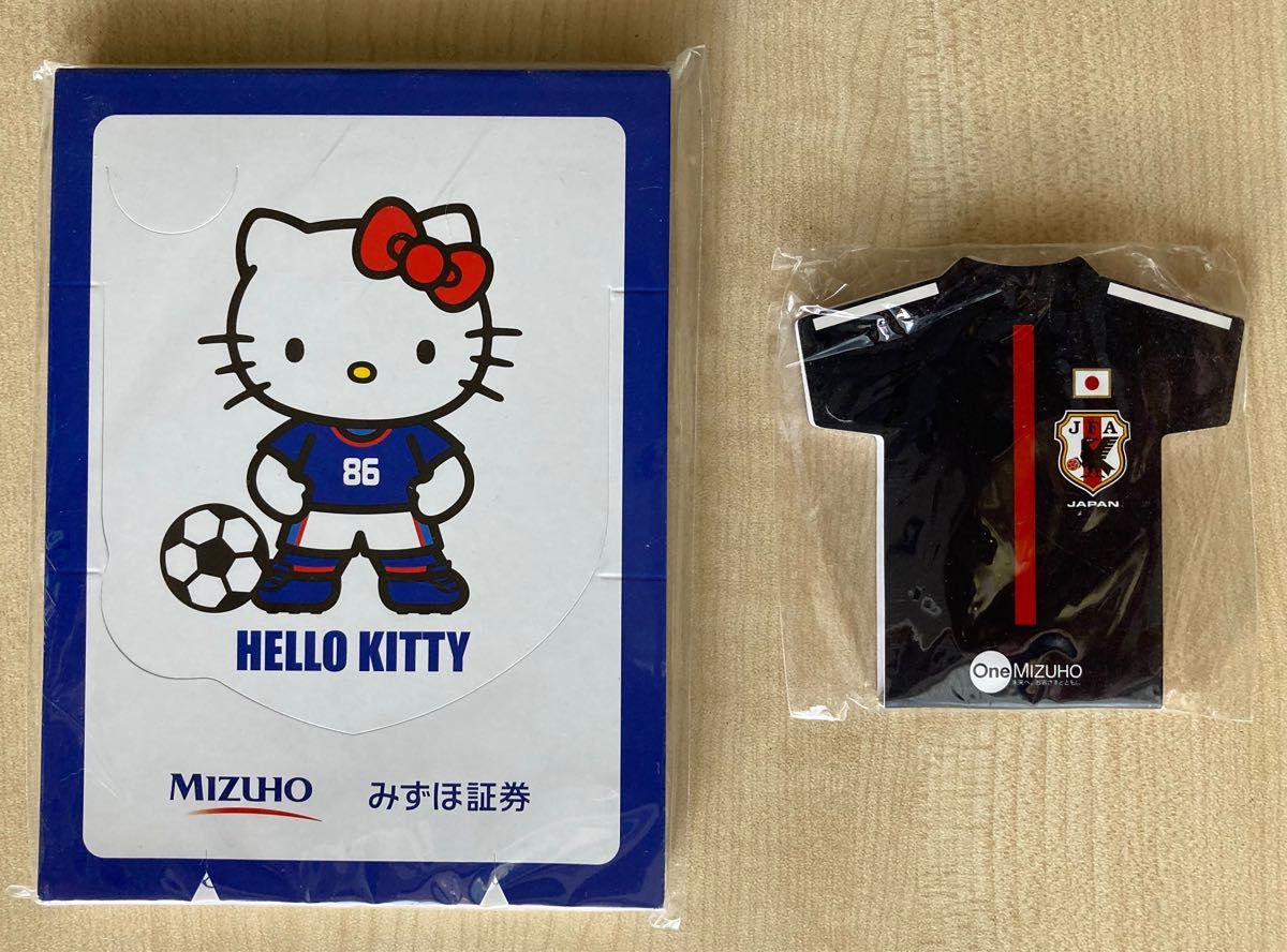 2点セット JFAサッカー日本代表 HELLO KITTY ハローキティ コラボ　memo メモ帳