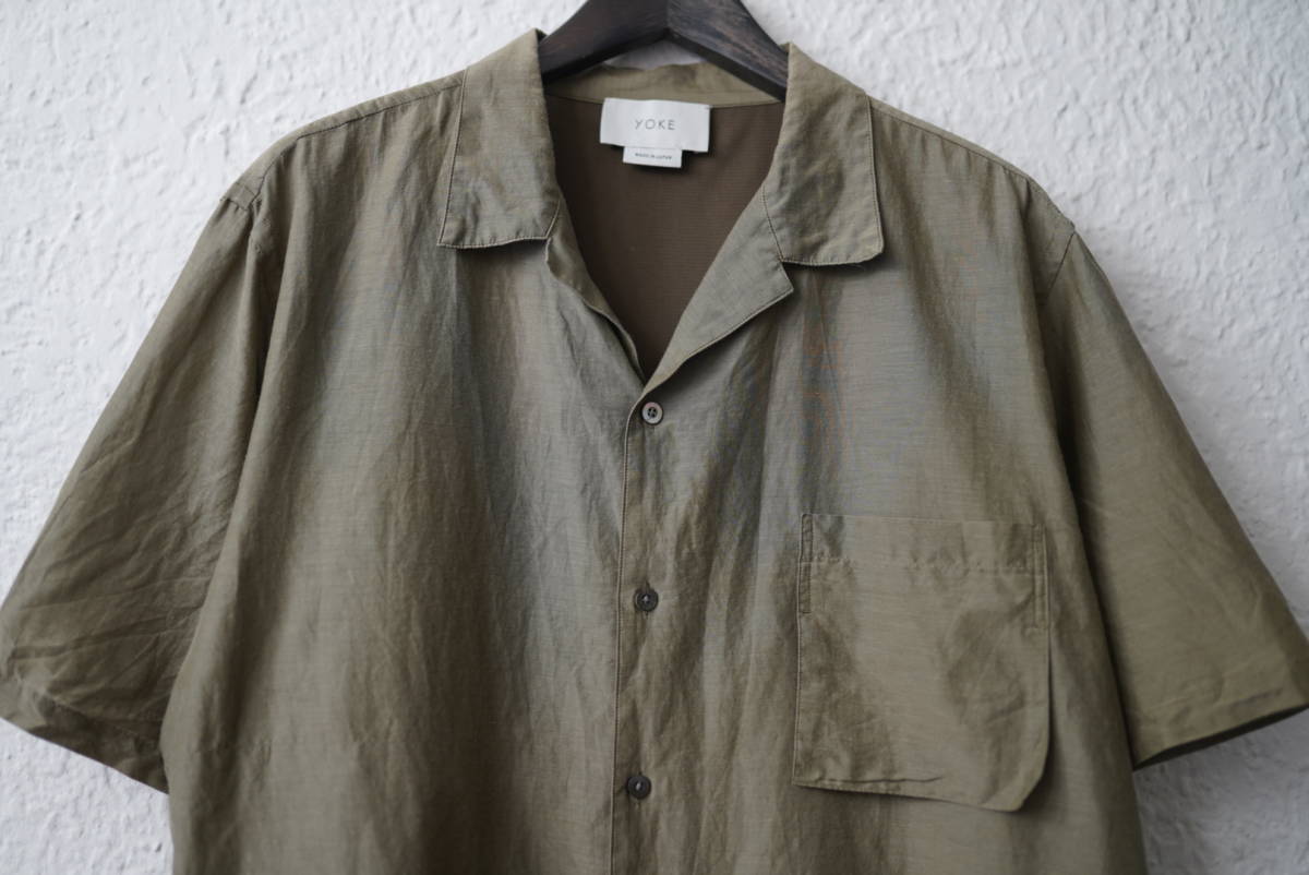 20SS OPEN COLLAR SHIRTS 開襟コットンシルク半袖シャツ カーキ / YOKE(ヨーク)_画像2