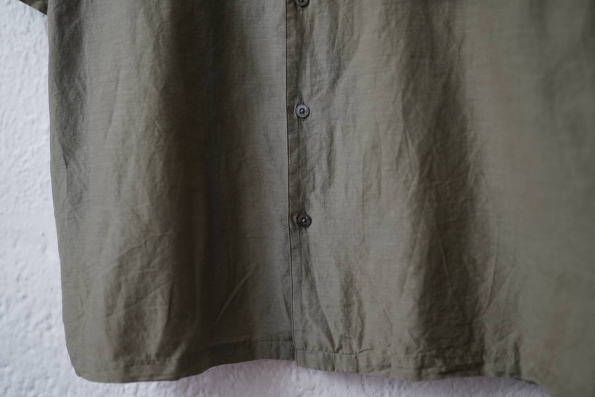 20SS OPEN COLLAR SHIRTS 開襟コットンシルク半袖シャツ カーキ / YOKE(ヨーク)_画像5