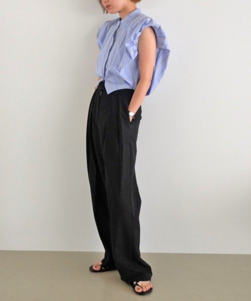 23SS TODAYFUL トゥデイフル Puffshoulder Compact Shirts パフショルダーコンパクトシャツ ノースリーブ ブラウス 12310428_画像4