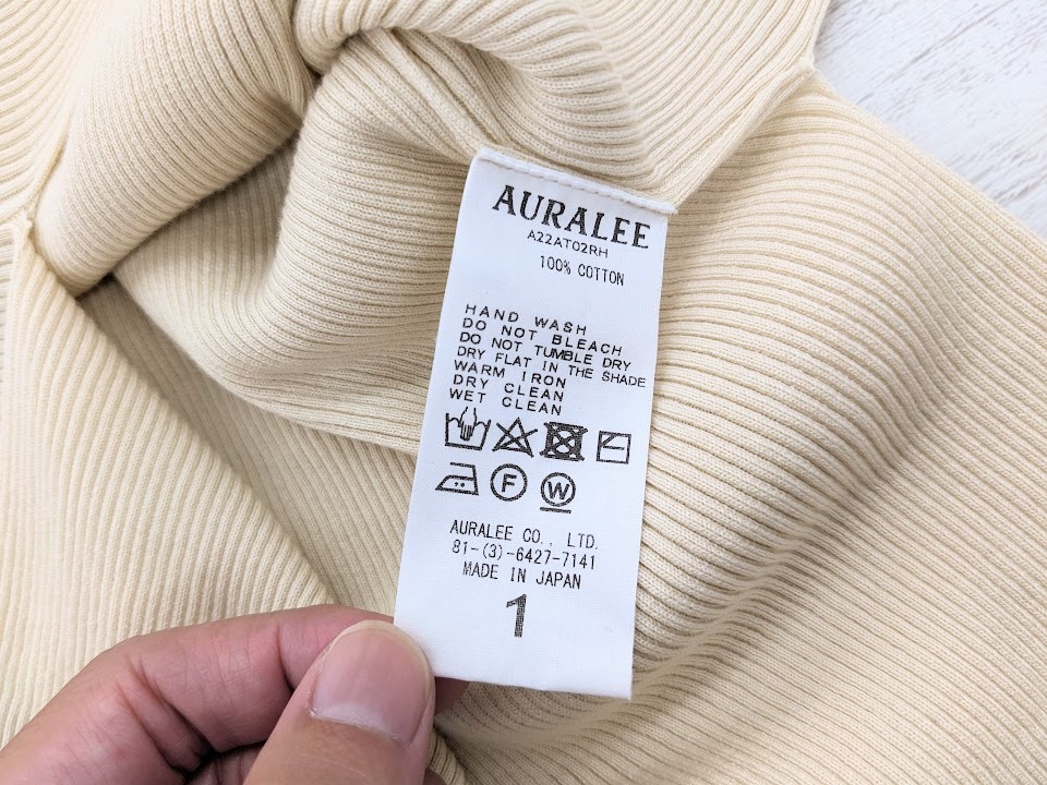 美品 AURALEE for Ron Herman 別注 ギザリブタートルネックトップ カットソー ロンT 長袖 Tシャツ A22AT02RH オーラリー ロンハーマン_画像8