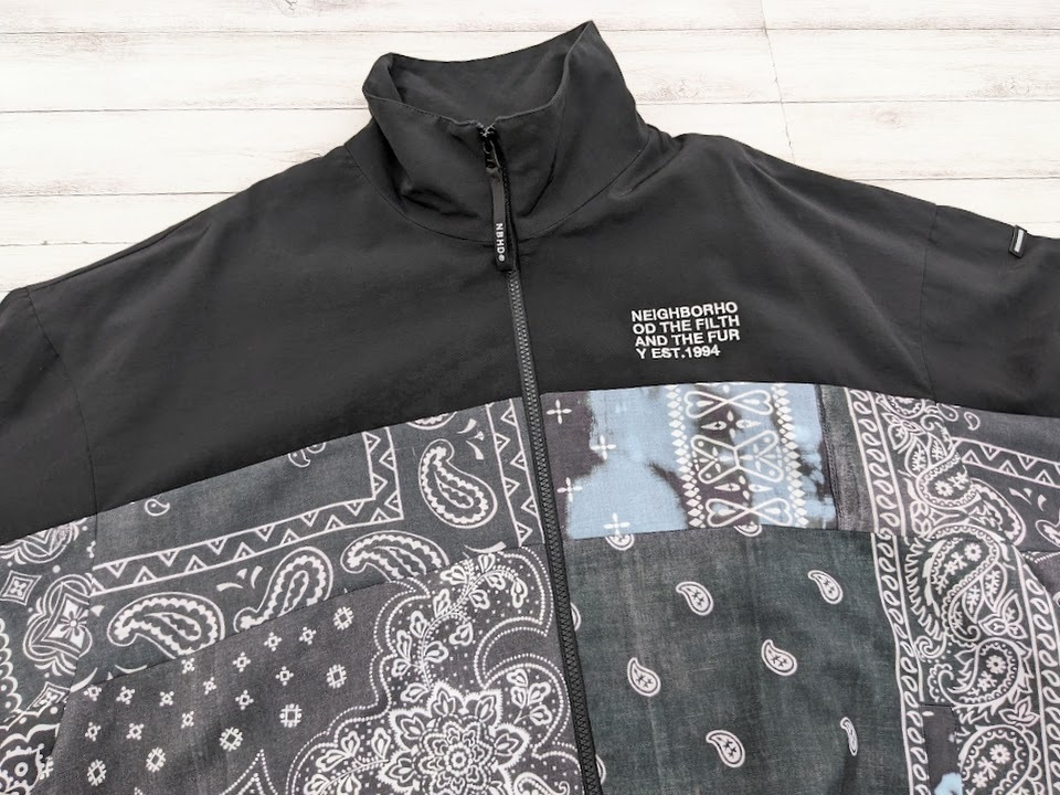 美品 NEIGHBORHOOD ネイバーフッド BANDANA CHOPPED TRACK / E-JKT バンダナ トラックジャケット ペイズリー  212AQNH-JKM03