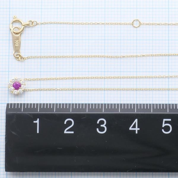 ウィスプ K18YG ネックレス ルビー ダイヤ 0.10 総重量約1.2g 約40cm 中古 美品 送料無料☆0315_画像5