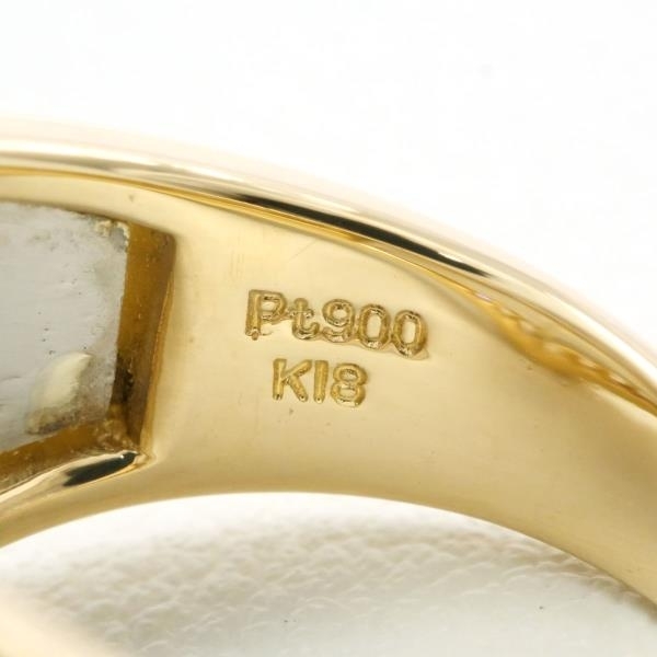 注目の PT900 K18YG リング 指輪 8.5号 ダイヤ 0.20 総重量約6.1g 中古
