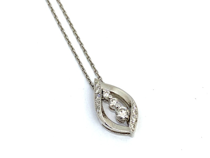 【即決】 PT850/900 ダイヤモンド ペンダント ネックレス 0.15ct 0.07ct プラチナ プチペンダント 4.5ｇ_画像6