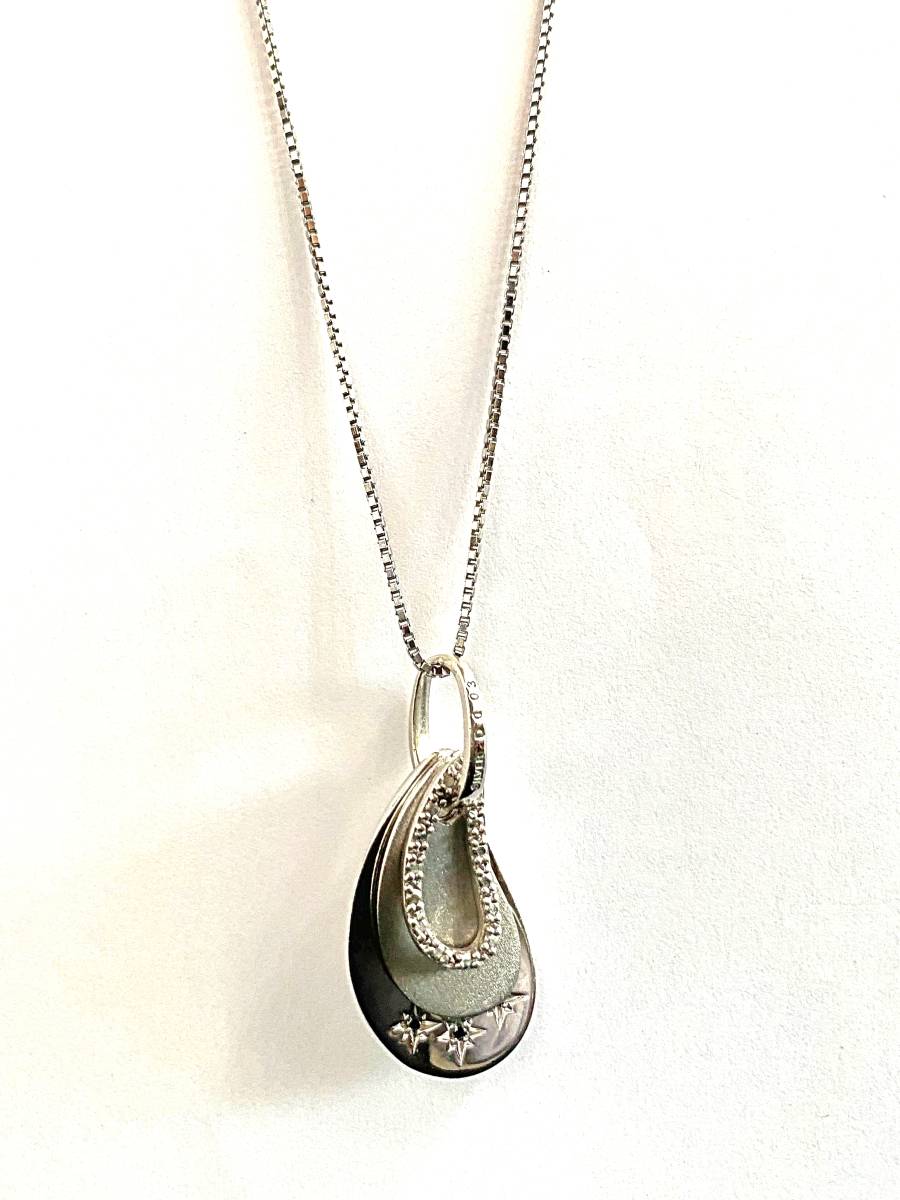 【即決】 sv925 ペンダント ネックレス D0.03 ベネチアン シルバー Sterling Silver_画像1