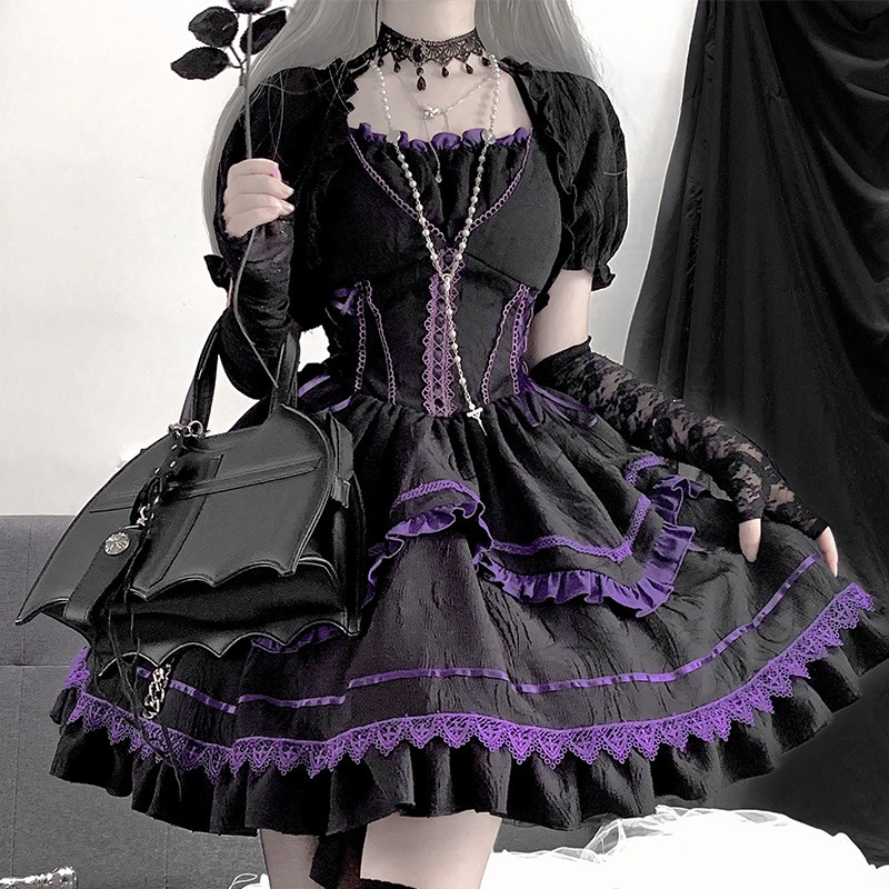 ワンピース Lolita ゴシック ロリータ 黒ロリ セクシー ゴスロリ ワンピース Lolita ゴシック ロリータ 黒ロリ セクシー ゴスロリ