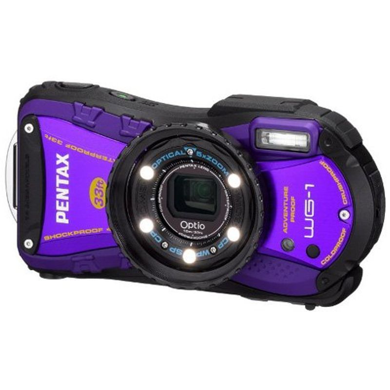 PENTAX 防水デジタルカメラOptio WG-1パープル 約1400万画素 広角28mm 光学5倍 CALSモード 10ｍ防水 超解像_画像1