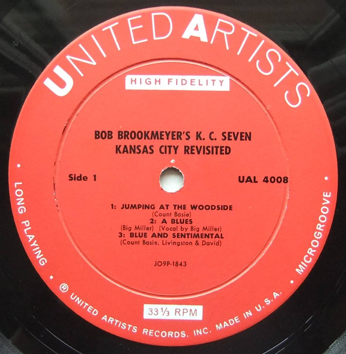 ◆ BOB BROOKMEYER - AL COHN - JIM HALL / Kansas City Revisited ◆ United Artists UAL 4008 (red:dg) ◆ V_画像3