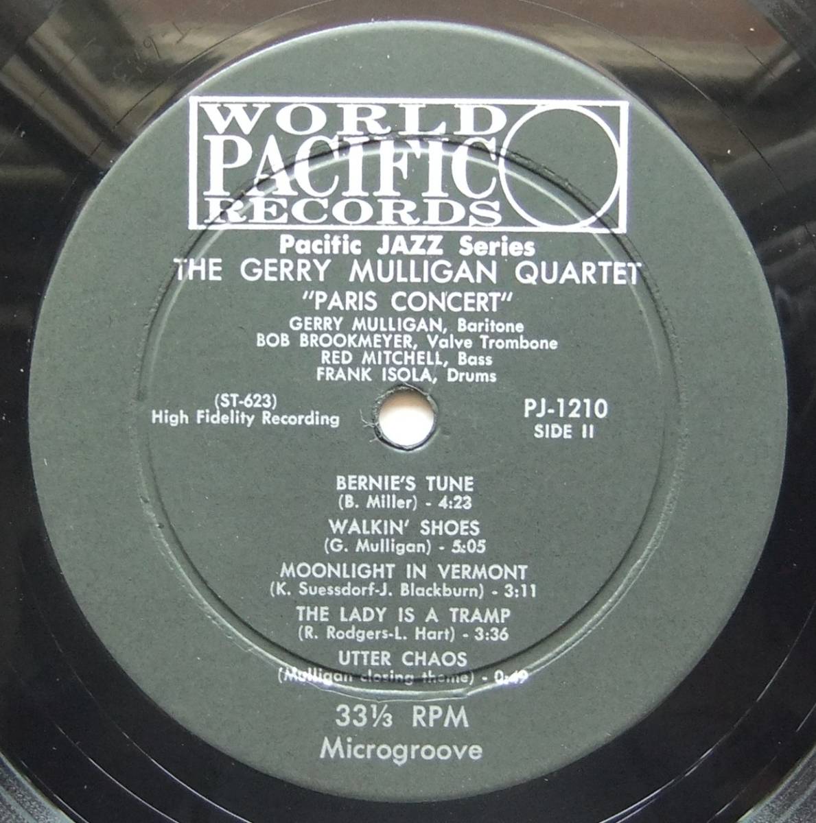 ◆ GERRY MULLIGAN Quartet / Paris Concert ◆ World Pacific PJ-1210 (black:dg) ◆ P_画像4