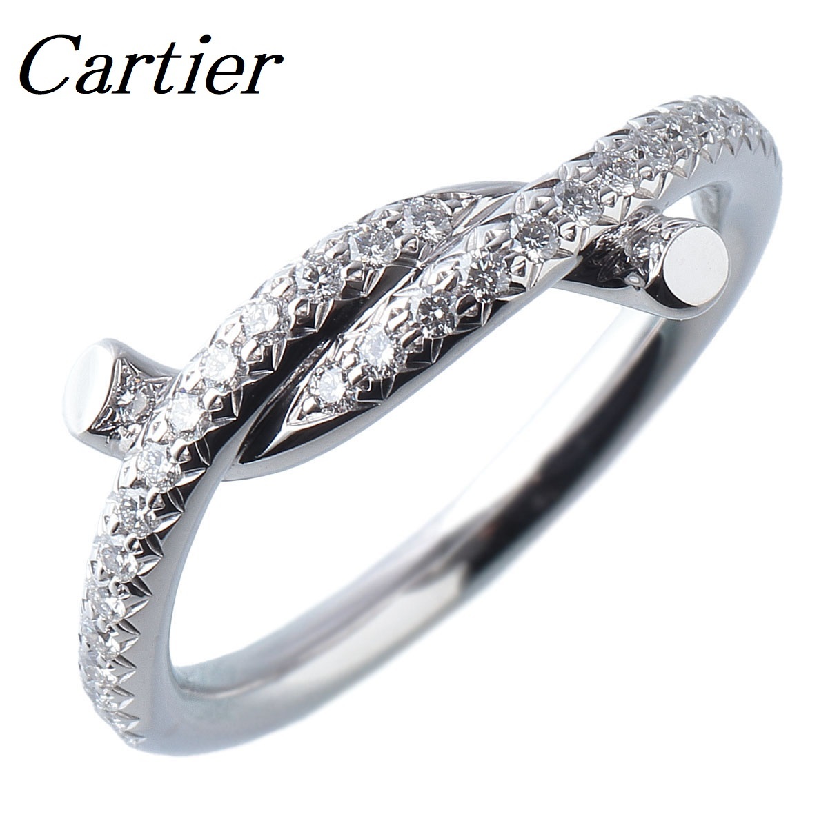 カルティエ ダイヤ リング アントルラセ #53 750WG 新品仕上げ済 Cartier【13632】_画像1