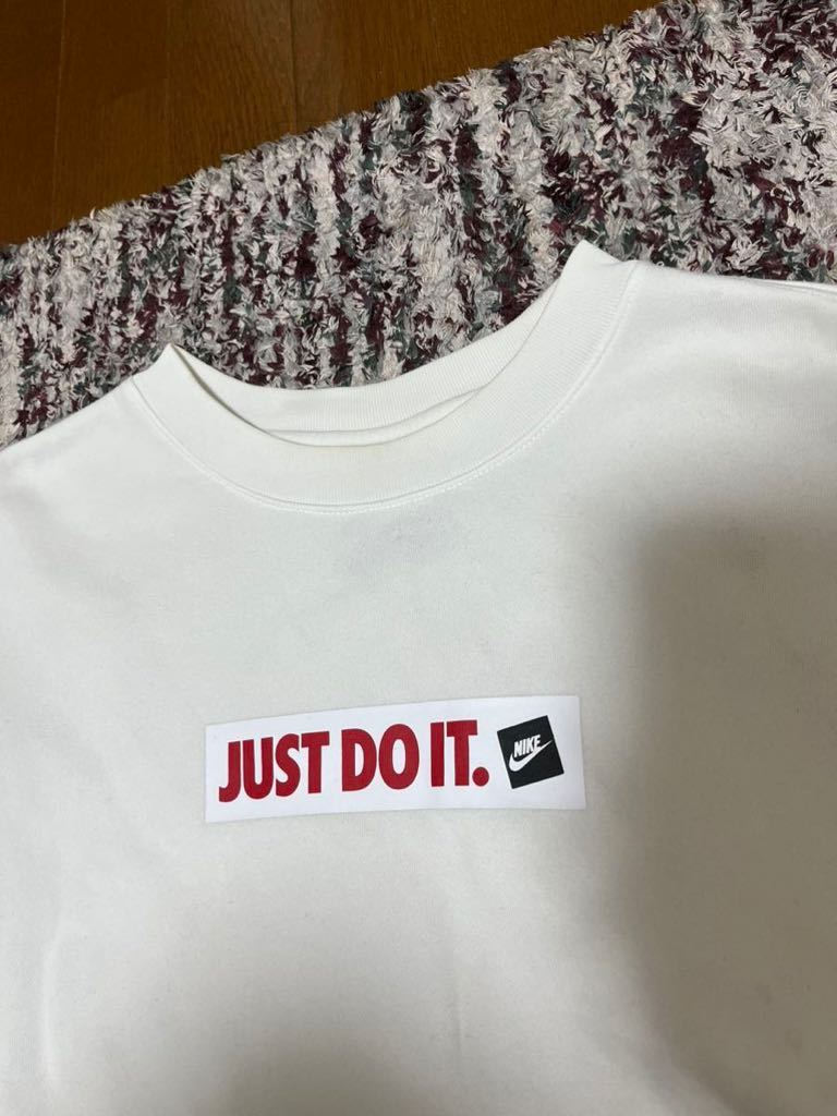 NIKE ナイキ ワンポイント　JAST DO IT プリント　スウェット　 表記XLサイズ ホワイト　白 トレーナー