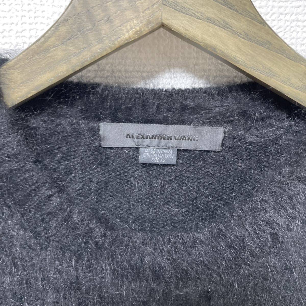 新品本物 アレキサンダーワン ロゴシャギーニット アンゴラ混 女性用