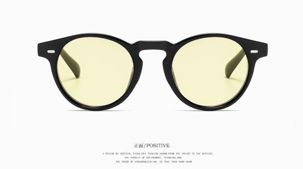 96-8-7 black .. Ocean film round circle glasses color glass sunglasses black frame America Europe dressing up 2