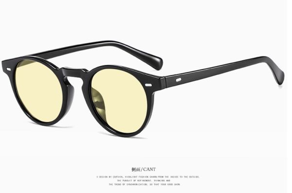 96-8-7 black .. Ocean film round circle glasses color glass sunglasses black frame America Europe dressing up 2