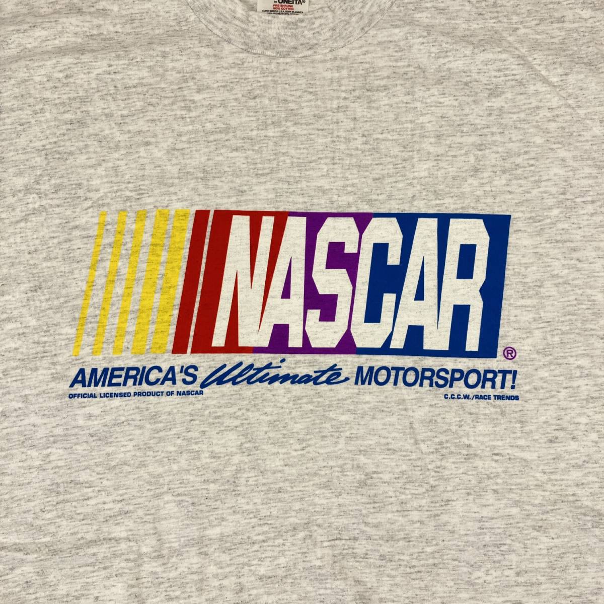 デッドストック XXL レーシングカー ナスカー ポケットTシャツ NASCAR オートミール 90s 90年代 シングルステッチ _画像5