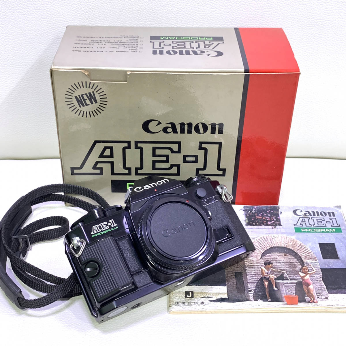 CANON キャノン AE-1 PROGRAM プログラム フィルム 一眼レフ カメラ ブラック ボディ 箱 付属品 ジャンク レトロ 1452