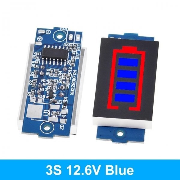 リチウムバッテリー容量インジケータモジュール 11.1-12.6V 色：ブルー バッテリー電源テスター (type：3S－12.6V) 即納 SPPGKAS-5.8.11_画像2