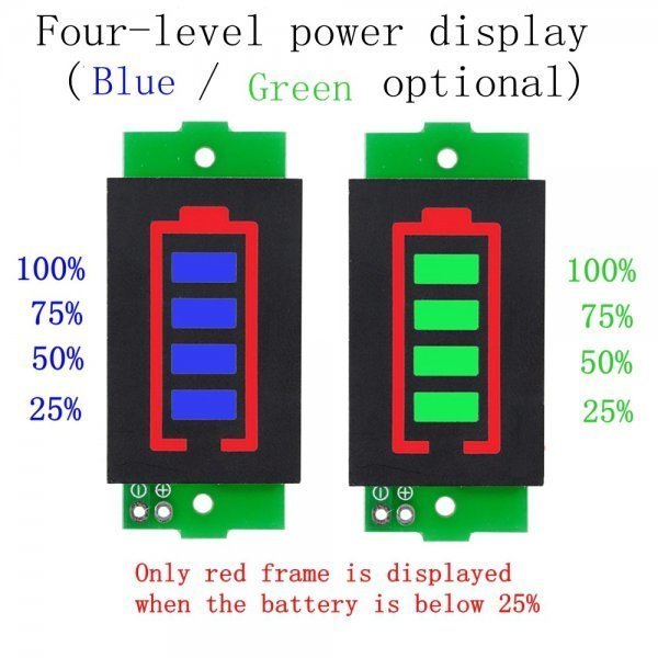 リチウムバッテリー容量インジケータモジュール 13.2-16.8V 色：ブルー バッテリー電源テスター (type：4S－16.8V) 即納 SPBKAS-5.8_画像6