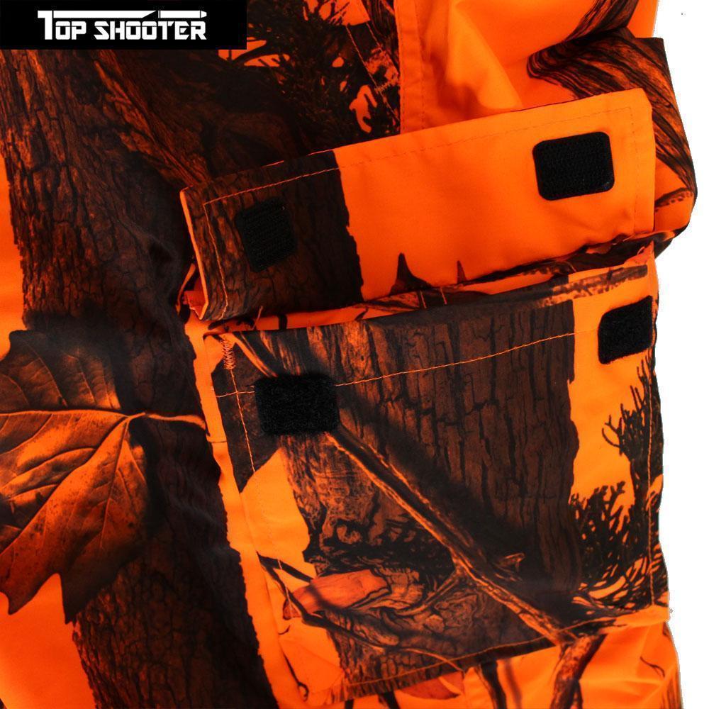 トップシューター ライトウェイト オレンジ迷彩 ジャンパー・パンツ 上下セット ＸＬ 軽量 薄型 防水 防風 狩猟 サバゲの画像9
