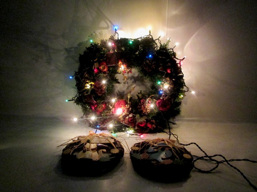 * Christmas wreath 3 point & decoration light 2 point total 5 point set illumination light 
