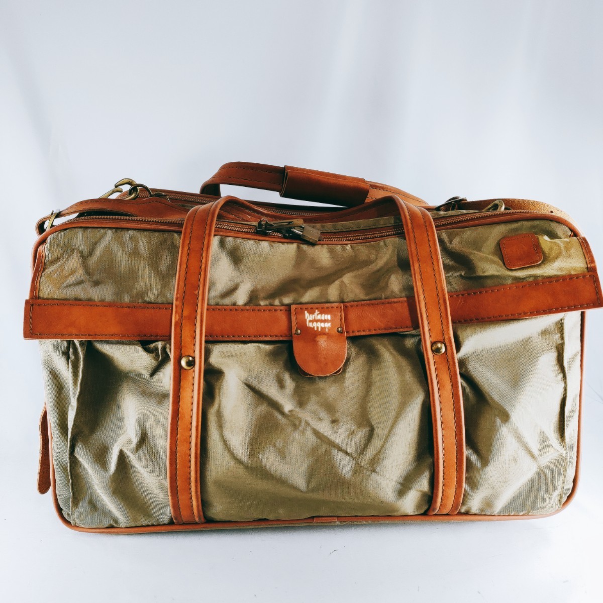 hartmann luggage ハートマンラゲッジ ボストンバッグ 手提げ 肩掛け カーキ系 ヴィンテージ 旅行鞄 出張 トラベル ハンド トート 鞄