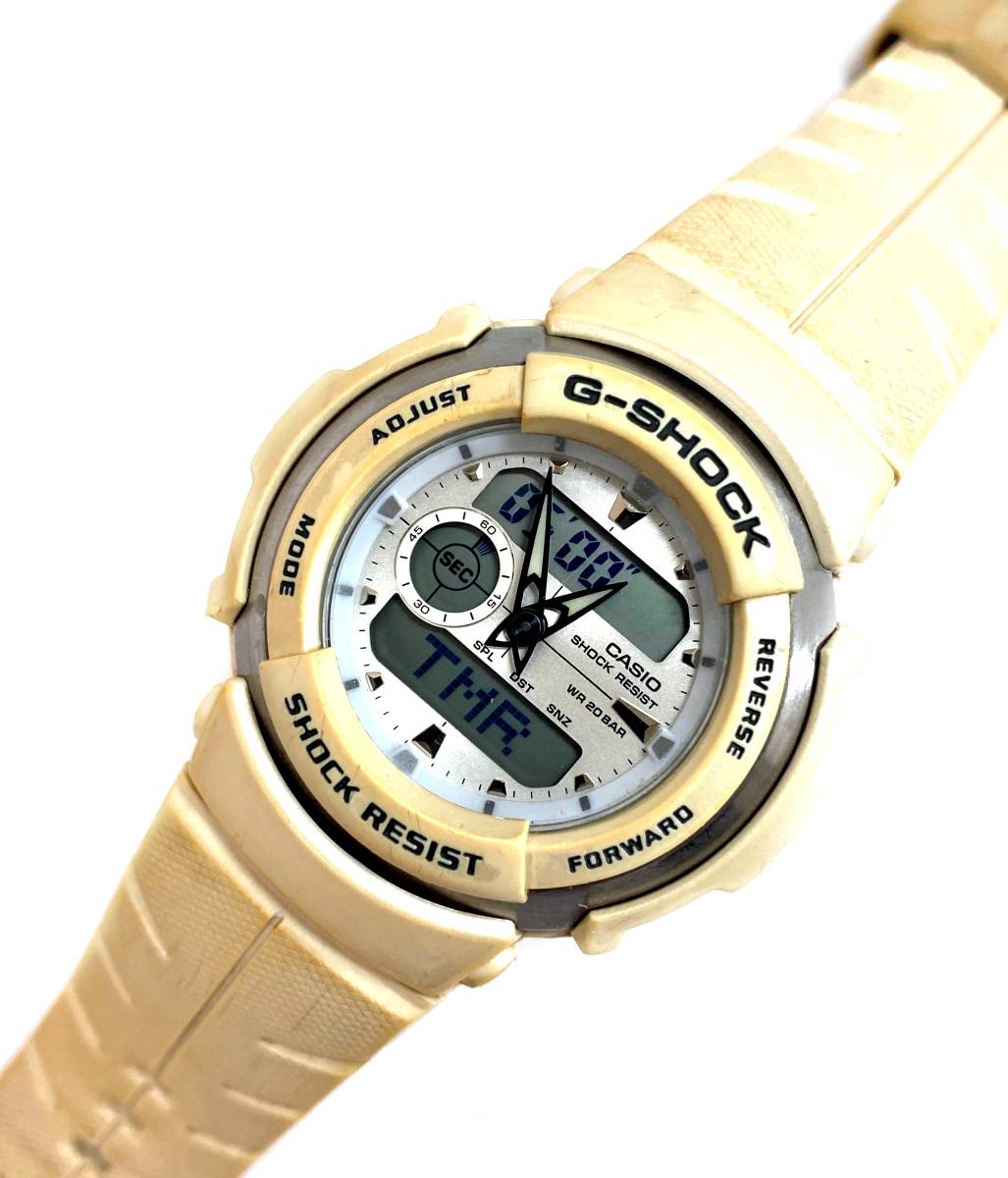 【即決】★CASIO カシオ G-SHOCK ジーショック デジタル＆アナログ G-300LV 3750 ホワイト系 稼働品_画像1