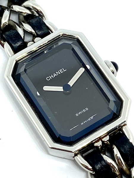 即決/稼働品】 CHANEL シャネル プルミエールM H0451 SS 革 シルバー