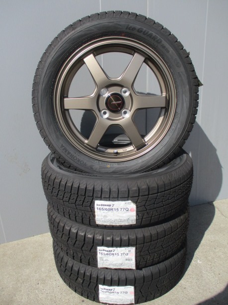 新品4本■ヨコハマアイスガード7(IG70)■165/60R15 ホイール付■フレアクロスオーバーデリカD2ソリオハスラーキャストアクティバデリカミニ