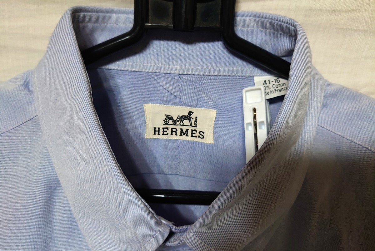 残りわずか】 メンズ HERMES エルメス ドレスシャツ セリエボタン
