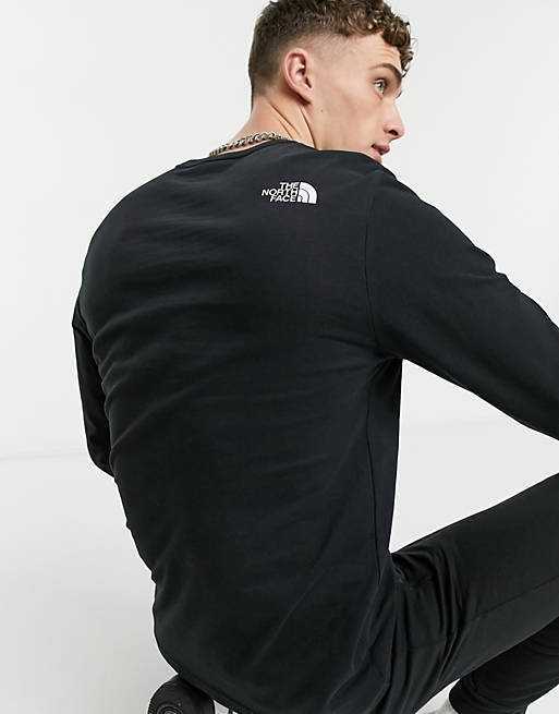 THE NORTH FACE ノースフェイス 長袖 ロンT ロング tシャツ ブラック 黒 ホワイト 白 ファイン 海外Lサイズの画像5