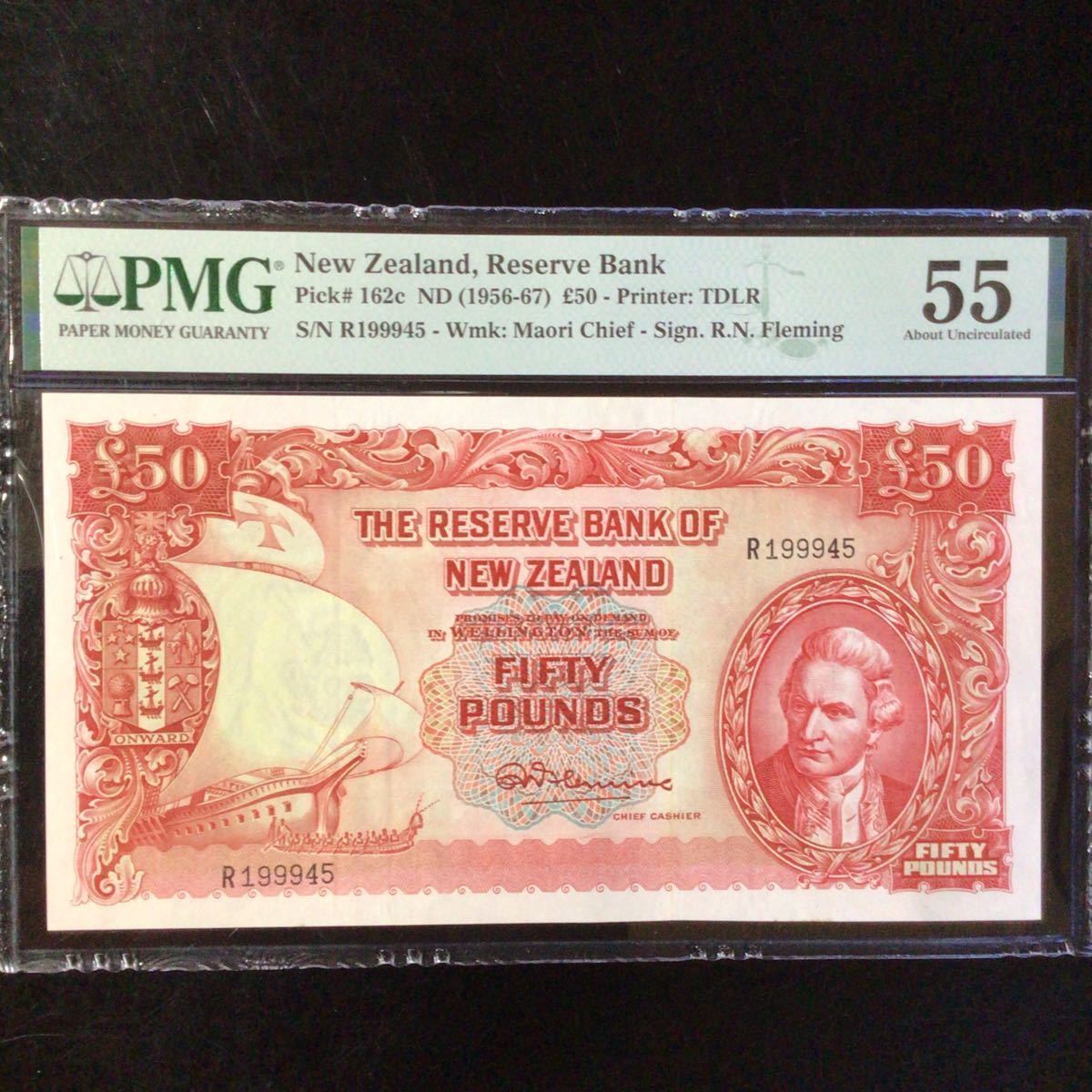 World Banknote Grading NEW ZEALAND《Reserve Bank》50 Pounds【1956