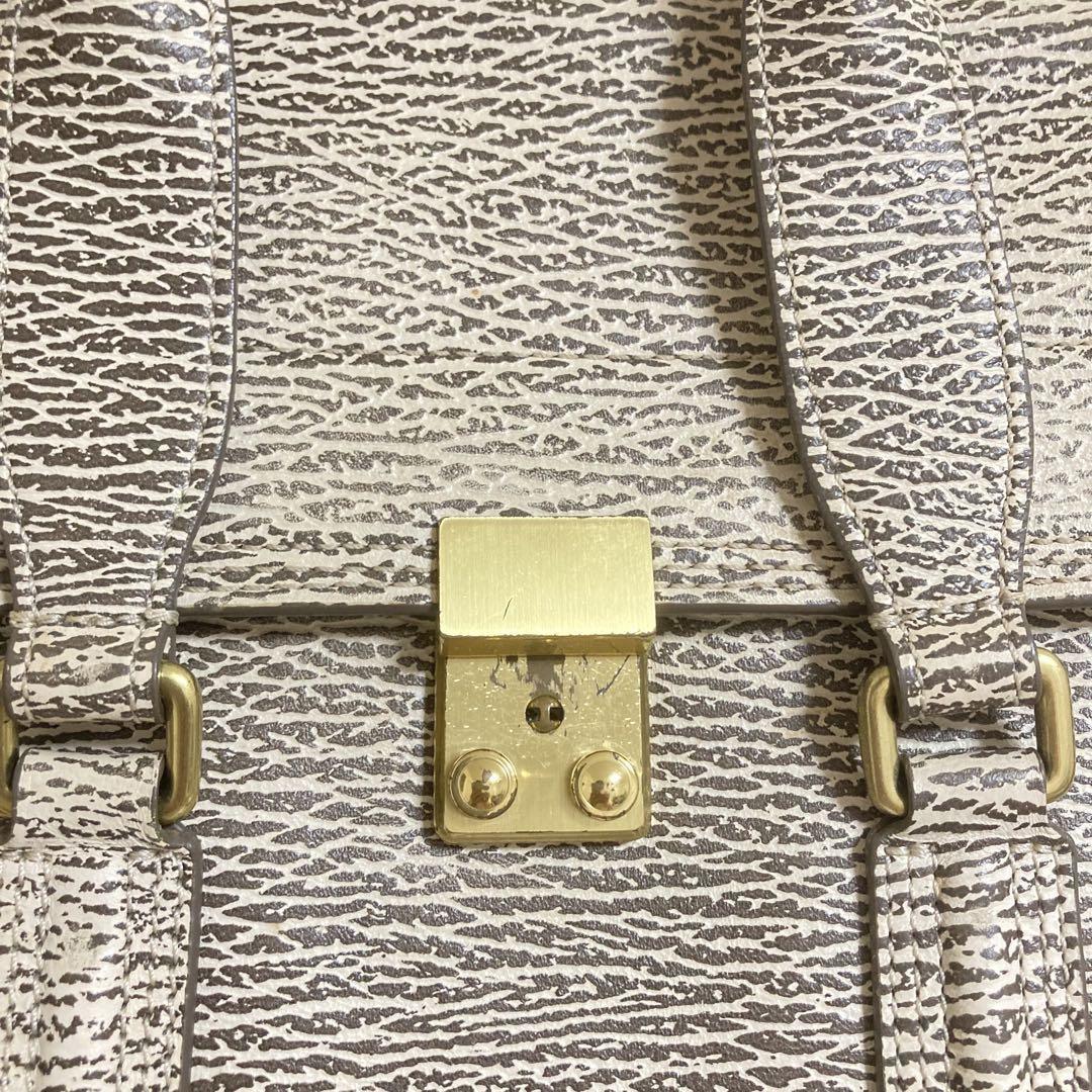3.1フィリップリム 3.1 phillip lim 2WAY レザー ショルダーバッグ アイボリー グレー
