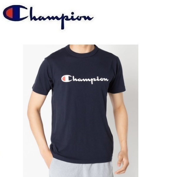 Champion チャンピオン ベーシックＴシャツ ネイビー XXL C3-P302 メンズ 半袖 Ｔシャツ 大きいサイズの画像3