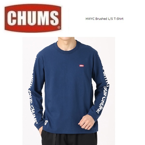 CHUMS Chums HWYC brush Delon g T-shirt navy M CH01-2305 men's long T outdoor camp 